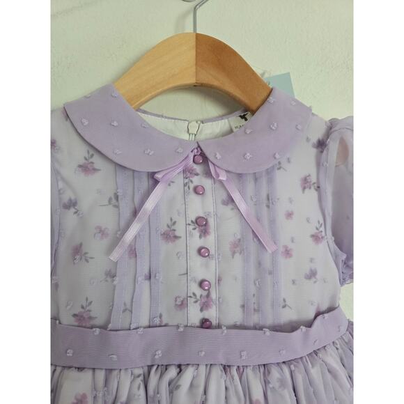 Hummingbirds & Flowers Lavender Floral Dress - Picture 2 of 9